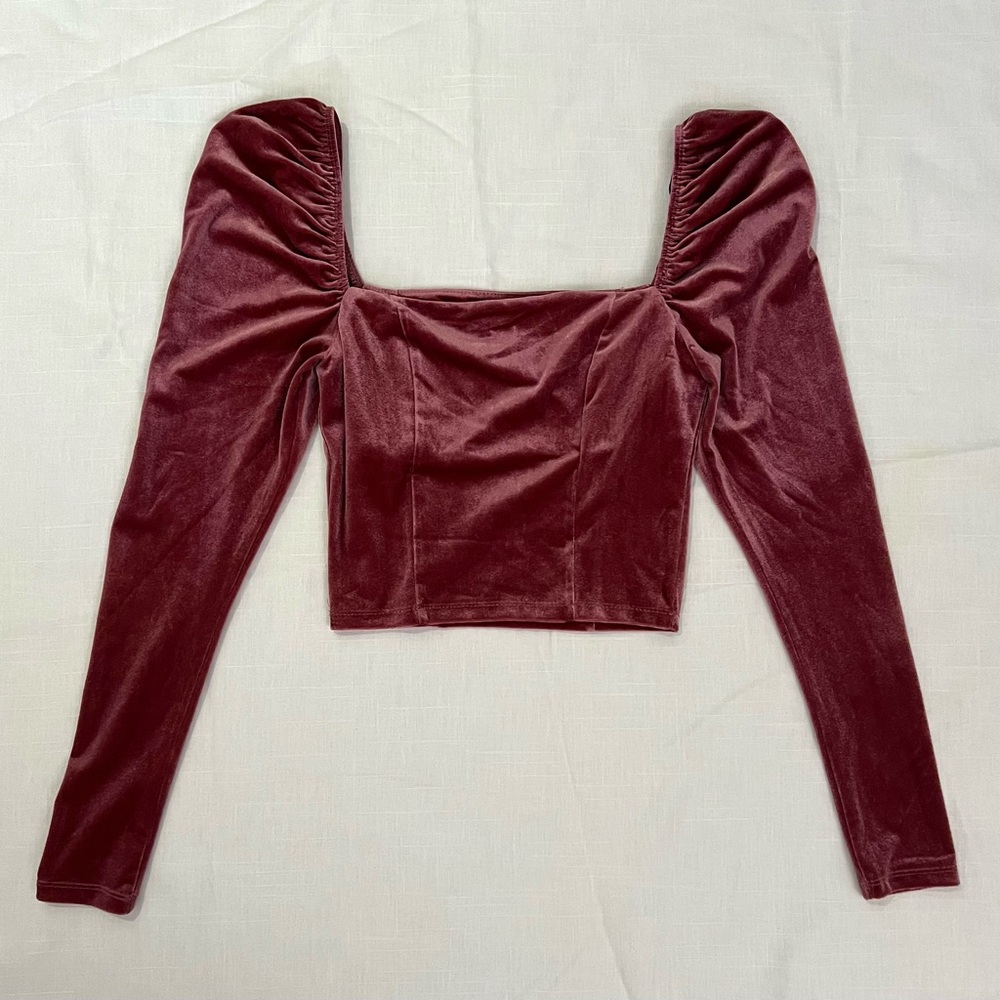 Elegant Velvet Burgundy Top